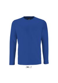 SOL'S - Koszulka Sol's Imperial Lsl. Okazja: na co dzień. Kolor: niebieski. Długość rękawa: długi rękaw. Styl: elegancki, casual #1