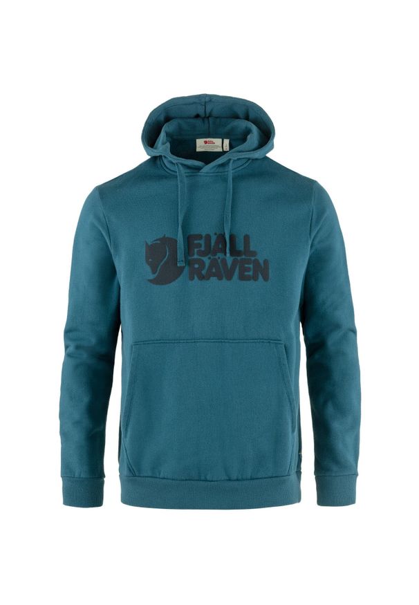 FJÄLRÄVEN KANKEEN - Bluza trekkingowa męska Fjällräven Logo Hoodie. Kolor: niebieski