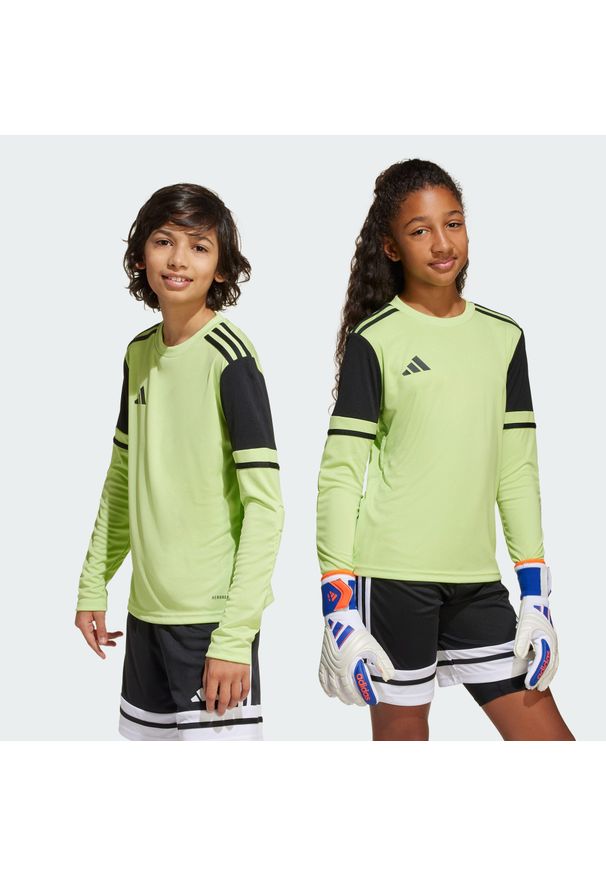 Adidas - Koszulka Squadra 25 Goalkeeper Long Sleeve Kids. Kolor: zielony, czarny, żółty, wielokolorowy. Materiał: materiał. Długość rękawa: długi rękaw. Sport: piłka nożna