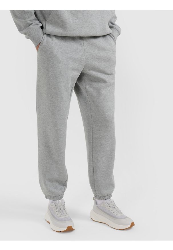 4f - 4F Spodnie dresowe joggery męskie - szare XL. Kolor: szary. Materiał: dresówka