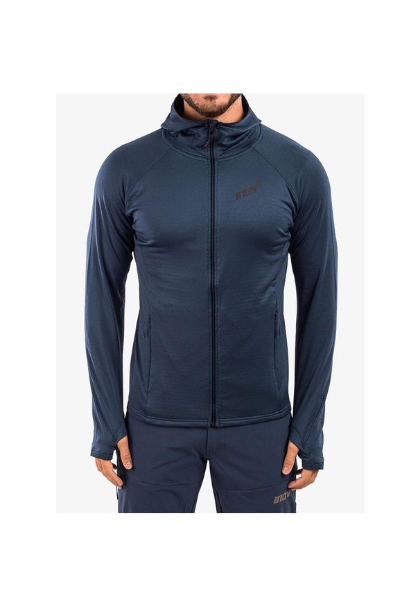 Bluza polarowa męska Inov-8 VentureLite Mid Hoodie FZ. Kolor: niebieski. Materiał: polar