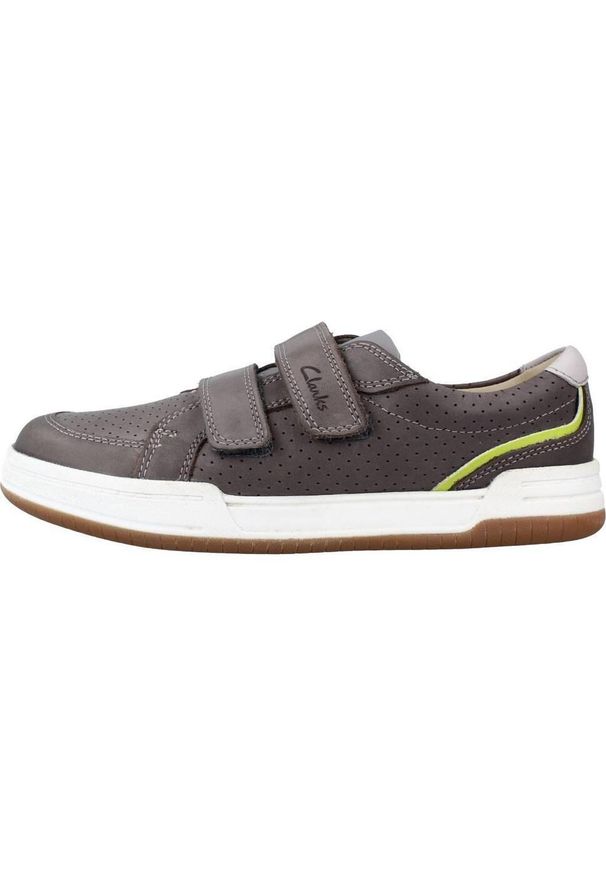 Clarks - Buty CLARKS FAWN SOLO K Szary. Kolor: szary. Materiał: skóra. Sport: turystyka piesza