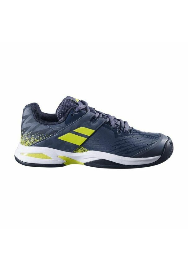 Buty do tenisa dziecięce Babolat Propulse All Court. Kolor: wielokolorowy, żółty, szary, biały, niebieski. Sport: tenis