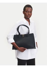 TOMMY HILFIGER - Tommy Hilfiger Torebka Th Her Tote AW0AW17191 Czarny. Kolor: czarny. Materiał: skórzane #1