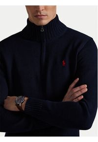 Polo Ralph Lauren Sweter 710859939002 Granatowy Regular Fit. Typ kołnierza: polo. Kolor: niebieski. Materiał: bawełna #4