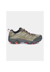 Buty turystyczne damskie Merrell Moab 3 GTX. Kolor: czarny, zielony, wielokolorowy. Materiał: skóra. Szerokość cholewki: normalna