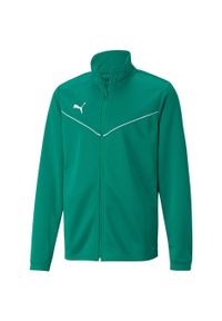 Bluza dla dzieci Puma teamRISE Training Poly Jacket Jr zielona. Kolor: biały, zielony, wielokolorowy. Sport: piłka nożna
