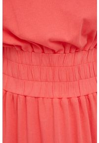 Deha sukienka bawełniana kolor pomarańczowy midi rozkloszowana. Kolor: pomarańczowy. Materiał: bawełna. Długość rękawa: krótki rękaw. Długość: midi #4