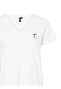 Pieces T-Shirt Tilly 17157705 Biały Regular Fit. Kolor: biały. Materiał: bawełna