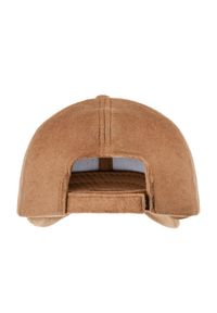 Ochnik - Camelowa czapka damska z wełną. Kolor: brązowy. Materiał: materiał #3