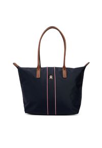 TOMMY HILFIGER - Tommy Hilfiger Torebka Popette Tote Corp AW0AW17706 Granatowy. Kolor: niebieski #1