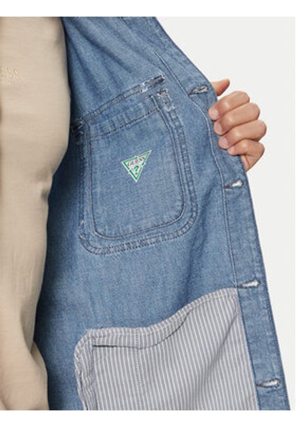 Guess Kurtka jeansowa M5RN30 D5KW1 Niebieski Regular Fit. Kolor: niebieski. Materiał: bawełna