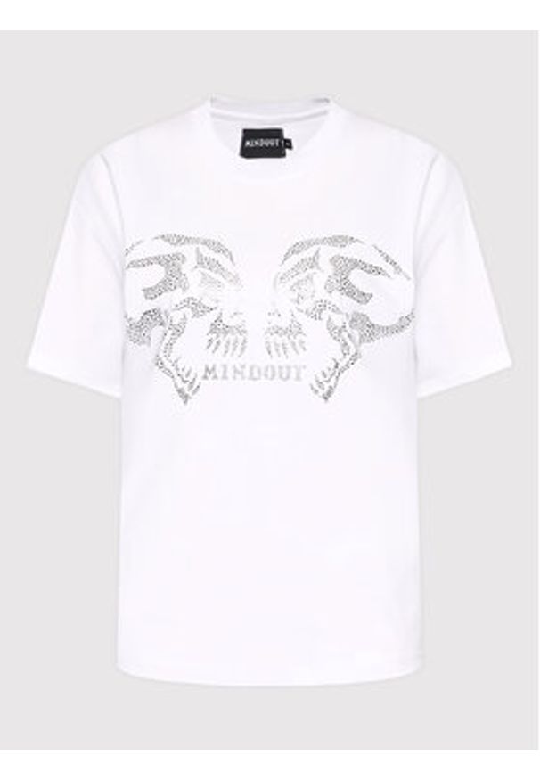 Mindout T-Shirt Unisex Rage Biały Oversize. Kolor: biały. Materiał: bawełna