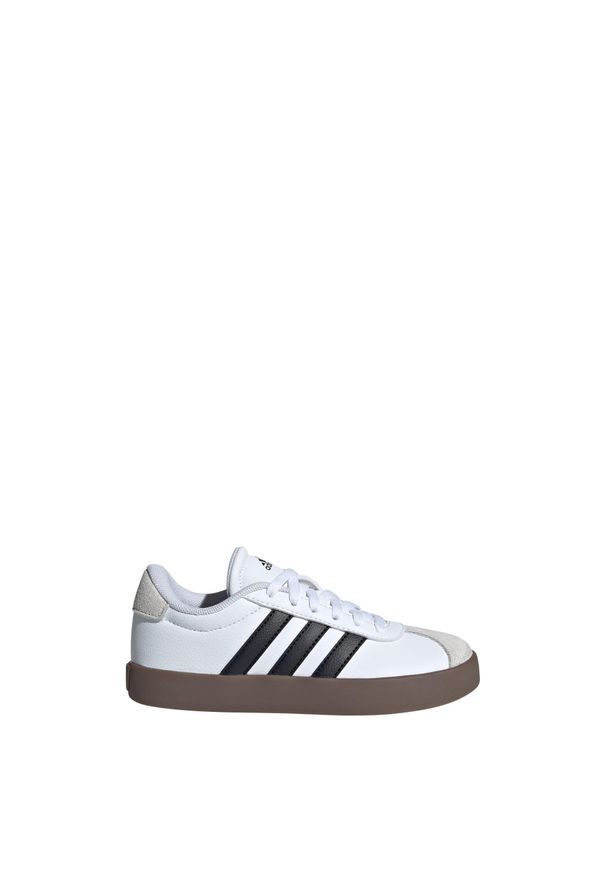 Adidas - Buty VL Court 3.0 Kids. Kolor: biały, wielokolorowy, czarny, szary. Materiał: zamsz, materiał
