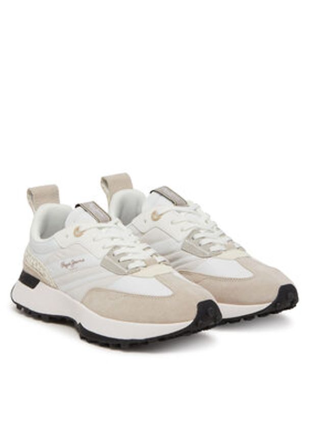 Pepe Jeans Sneakersy PLS60005 Biały. Kolor: biały. Materiał: skóra, zamsz