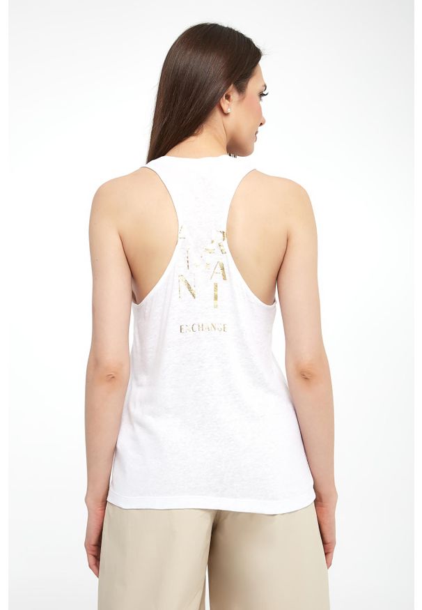 Armani Exchange - Top damski z lnem ARMANI EXCHANGE. Materiał: len