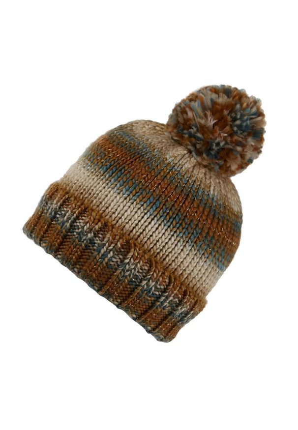 Regatta - Damska Dzianinowa Czapka Frosty VI. Kolor: beżowy, wielokolorowy, zielony. Materiał: dzianina. Sezon: zima. Styl: sportowy