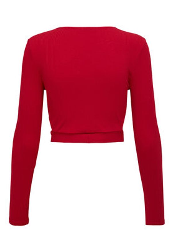 only - ONLY Bluzka 15293922 Czerwony Slim Fit. Kolor: czerwony. Materiał: bawełna