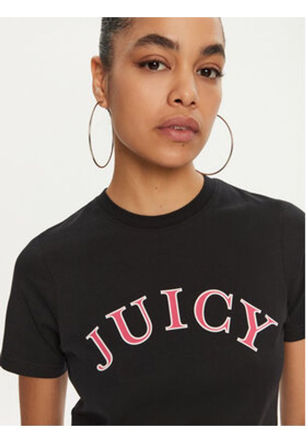 Juicy Couture T-Shirt College Gf JCSCT224414 Czarny Regular Fit. Kolor: czarny. Materiał: bawełna