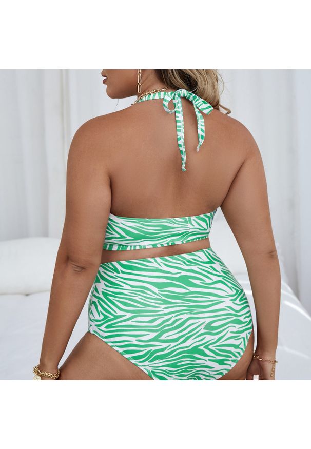 Intica - Dwuczęściowy strój kąpielowy z wysokim stanem na plażę i basen Sholeh. Stan: podwyższony. Kolor: wielokolorowy. Materiał: materiał