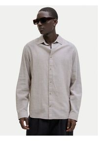 Jack & Jones Koszula Summer 12289174 Beżowy Regular Fit. Kolor: beżowy. Materiał: bawełna #1