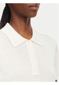 Calvin Klein Polo LV044G311G Kremowy Slim Fit. Typ kołnierza: polo. Kolor: kremowy. Materiał: wiskoza #4