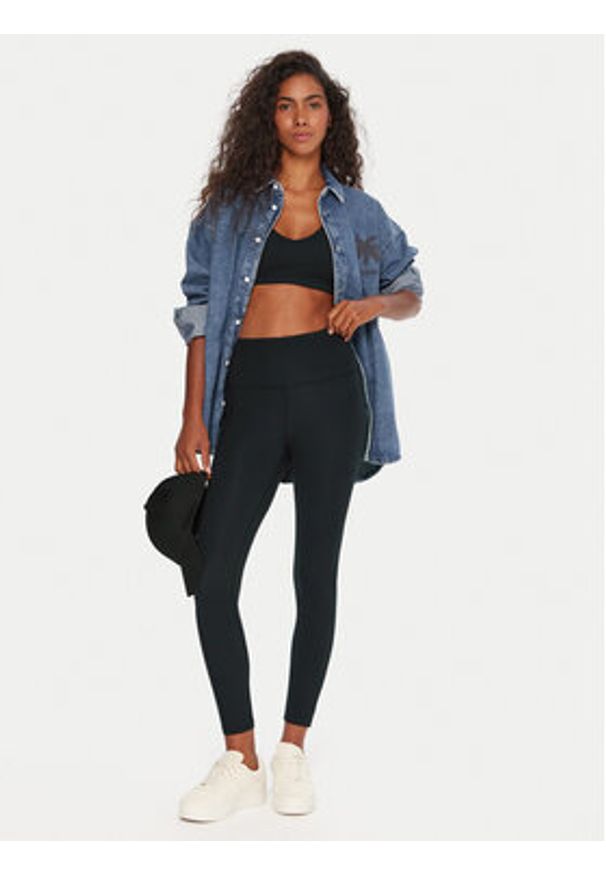 Roxy Legginsy Heart Into It Ankle ERJNP03690 Czarny Slim Fit. Kolor: czarny. Materiał: syntetyk