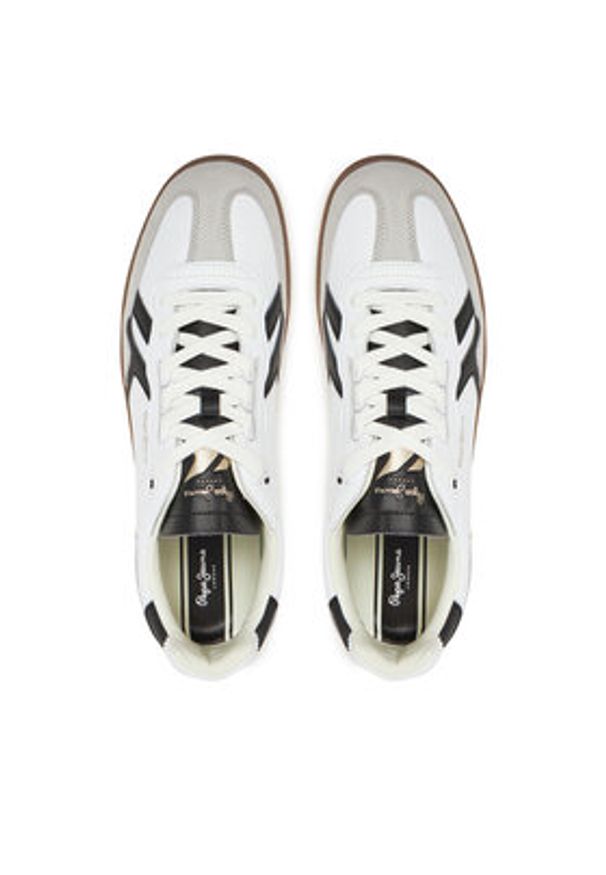 Pepe Jeans Sneakersy PMS00042 Biały. Kolor: biały. Materiał: zamsz, skóra