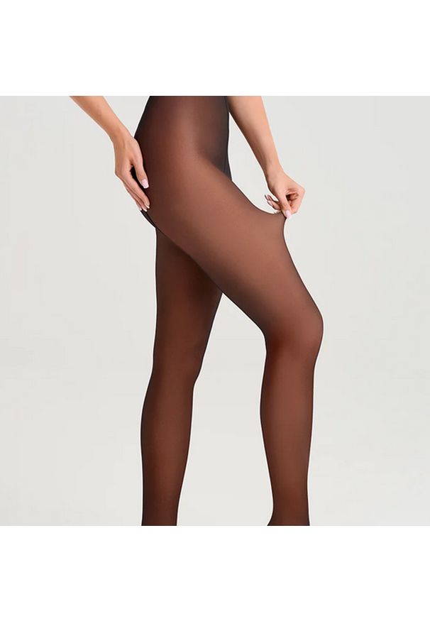 Czarne rajstopy Specjal Second Skin Gabriella. Kolor: czarny. Materiał: dzianina, poliamid, skóra, tkanina, elastan. Wzór: gładki