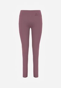 Renee - Fioletowe Legginsy Basic z Modelującą Wstawką w Pasie Liacan. Okazja: na co dzień. Kolor: fioletowy. Długość: krótkie. Styl: casual #3