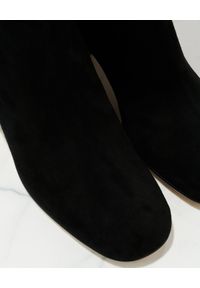 SI ROSSI - Czarne kozaki z łączonych materiałów. Wysokość cholewki: przed kolano. Nosek buta: okrągły. Kolor: czarny. Materiał: materiał. Szerokość cholewki: normalna. Obcas: na obcasie. Wysokość obcasa: średni #2