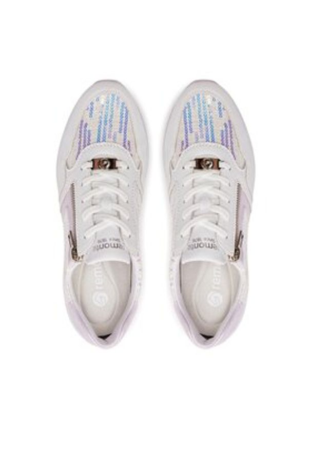 Remonte Sneakersy D0H12-80 Biały. Kolor: biały. Materiał: skóra