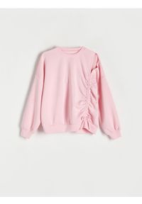Reserved - Bluza ze ściągaczem - różowy. Kolor: różowy. Materiał: dzianina, wiskoza