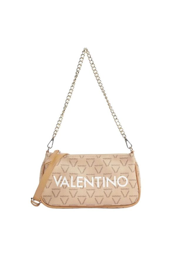 Valentino by Mario Valentino - VALENTINO Mała beżowa listonoszka Liuto. Kolor: beżowy. Wzór: paski