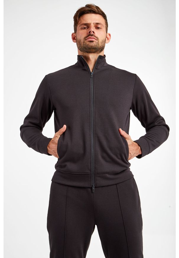 Emporio Armani - BLUZA EMPORIO ARMANI. Typ kołnierza: kołnierzyk stójkowy. Wzór: aplikacja