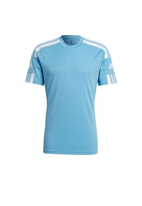 Adidas - Squadra 21 t-shirt 726. Kolor: niebieski, biały, wielokolorowy. Materiał: materiał, poliester. Sport: piłka nożna, fitness