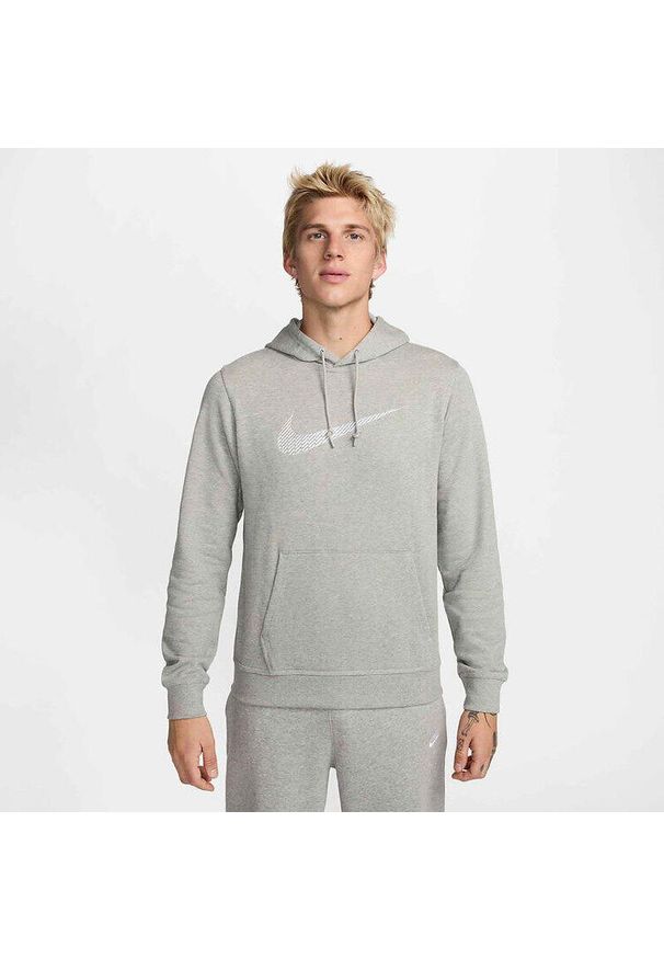 Bluza Męska Z Kapturem Nike Club Ft Hoody Swoosh. Typ kołnierza: kaptur. Kolor: szary. Materiał: dzianina