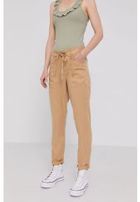 Pepe Jeans Spodnie Dash damskie kolor brązowy proste medium waist. Okazja: na co dzień. Kolor: brązowy. Materiał: tkanina. Styl: casual #5