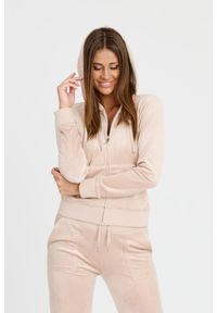 Juicy Couture - JUICY COUTURE Beżowa damska bluza Robertson Hoodie, Rozmiar S. Kolor: beżowy #5