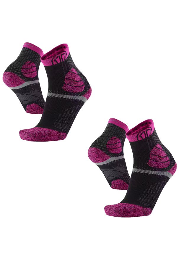 SIDAS - Trailrunning-Socken mit Verstärkungen für Knöchel und Zehen - Trail Protect. Kolor: wielokolorowy, różowy, czarny