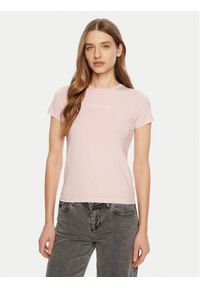 Guess Jeans T-Shirt W4YI01 J1314 Różowy Regular Fit. Kolor: różowy. Materiał: bawełna