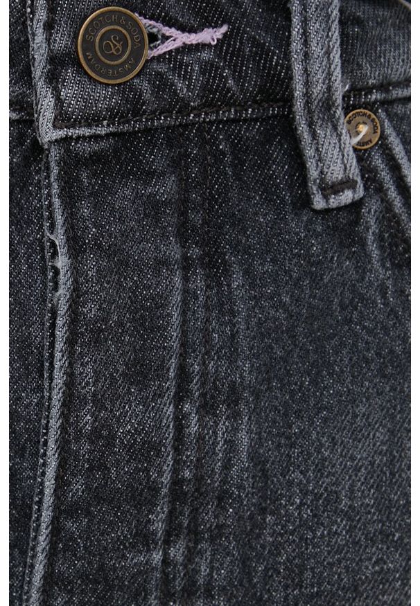 Scotch & Soda szorty jeansowe damskie kolor szary gładkie high waist. Okazja: na co dzień. Stan: podwyższony. Kolor: szary. Materiał: jeans. Wzór: gładki. Styl: casual