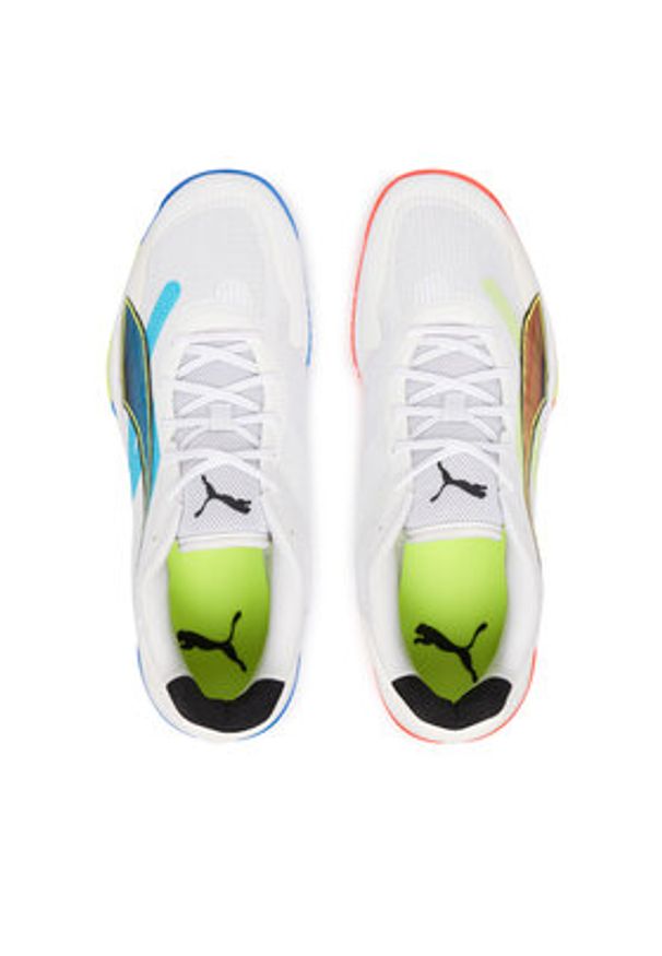 Puma Buty halowe Accelerate Turbo 4 Game On 108888 01 Biały. Kolor: biały. Materiał: materiał