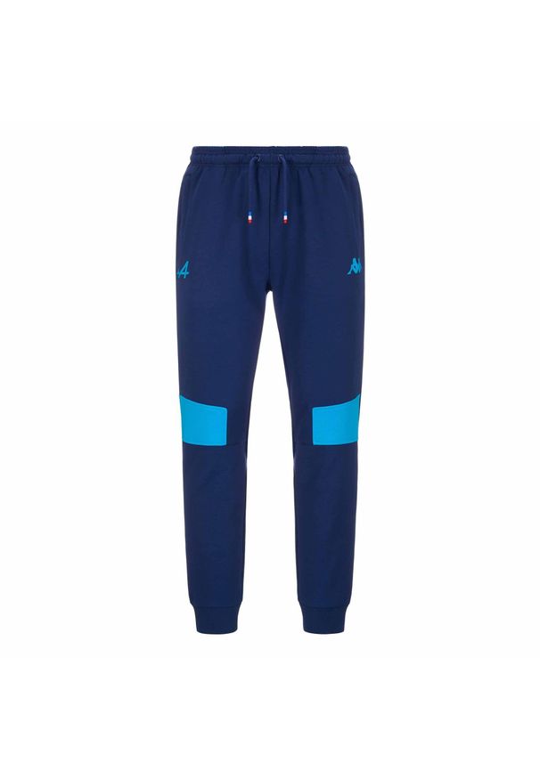 Kappa - Spodnie dresowe dziecięce Alpine F1 Adrofin 2024. Kolor: niebieski, zielony, wielokolorowy. Materiał: dresówka