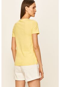 Jacqueline de Yong - T-shirt. Okazja: na co dzień. Kolor: żółty. Materiał: bawełna, dzianina. Wzór: nadruk. Styl: casual #3