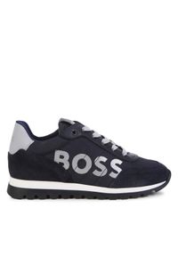 BOSS - Boss Sneakersy J29360 S Granatowy. Kolor: niebieski. Materiał: zamsz, skóra