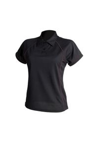 FINDEN & HALES - Damska Koszulka Polo Z Nadrukiem. Typ kołnierza: polo. Kolor: czarny, zielony, brązowy, wielokolorowy. Wzór: nadruk #1