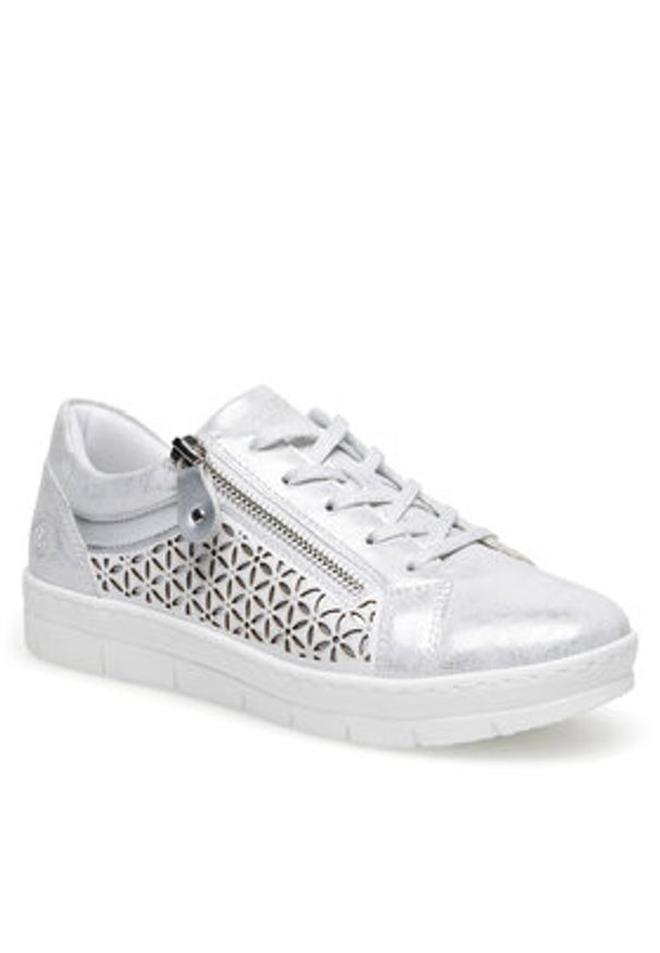 Remonte Sneakersy D5830-91 Srebrny. Kolor: srebrny. Materiał: materiał