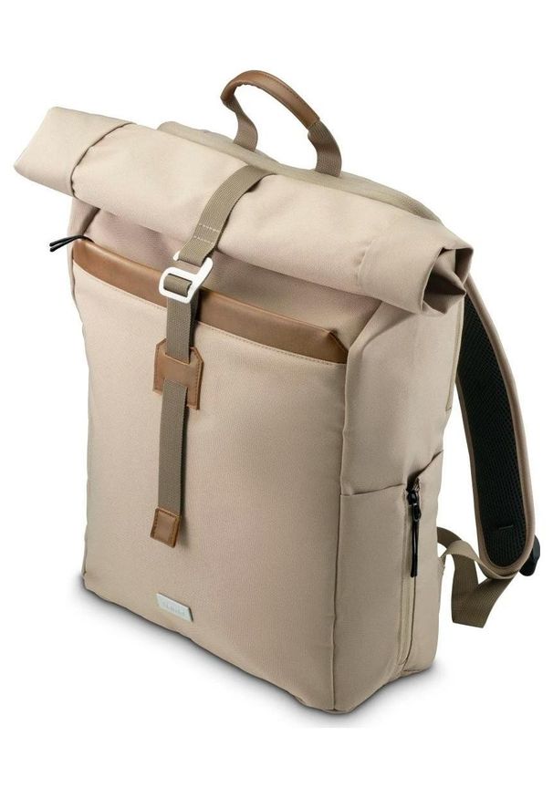 hama - Plecak Hama Silvan 16.2'' beżowy. Kolor: beżowy. Materiał: materiał. Styl: casual