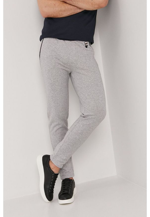Karl Lagerfeld - Spodnie. Okazja: na co dzień. Kolor: szary. Styl: casual